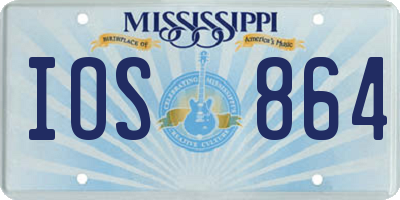 MS license plate IOS864
