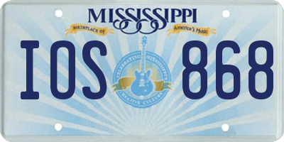 MS license plate IOS868