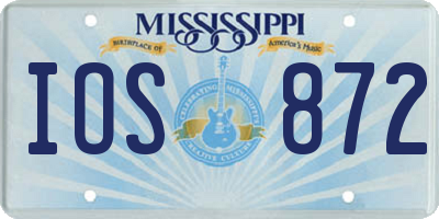 MS license plate IOS872