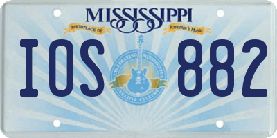 MS license plate IOS882