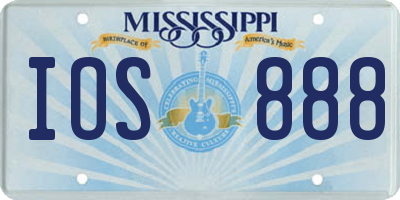 MS license plate IOS888