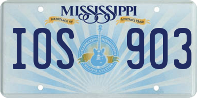 MS license plate IOS903