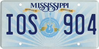 MS license plate IOS904