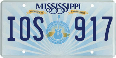 MS license plate IOS917