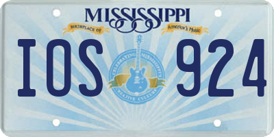 MS license plate IOS924