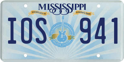 MS license plate IOS941