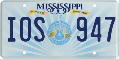 MS license plate IOS947