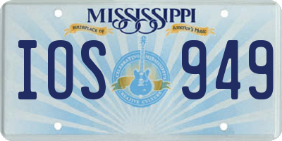 MS license plate IOS949