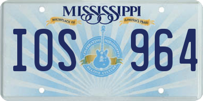 MS license plate IOS964