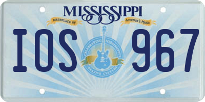 MS license plate IOS967