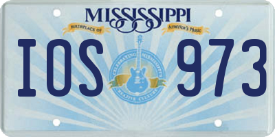 MS license plate IOS973