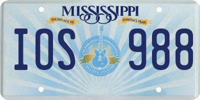 MS license plate IOS988