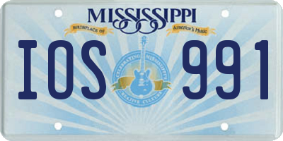 MS license plate IOS991
