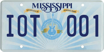 MS license plate IOT001