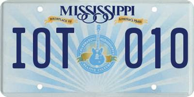 MS license plate IOT010