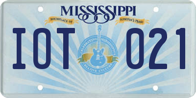 MS license plate IOT021