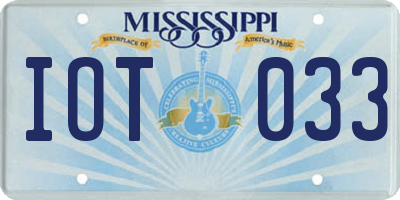 MS license plate IOT033