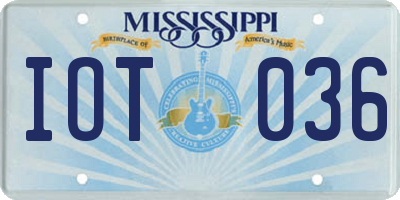 MS license plate IOT036