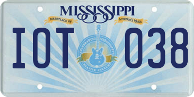 MS license plate IOT038
