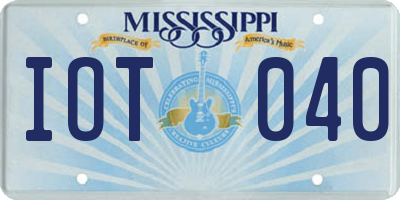 MS license plate IOT040