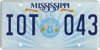MS license plate IOT043