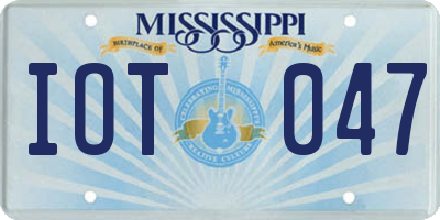 MS license plate IOT047