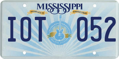 MS license plate IOT052