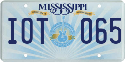 MS license plate IOT065