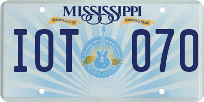 MS license plate IOT070