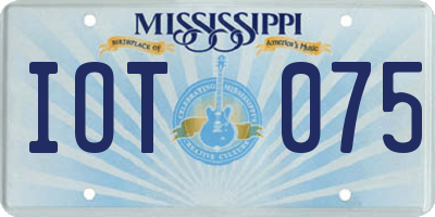 MS license plate IOT075