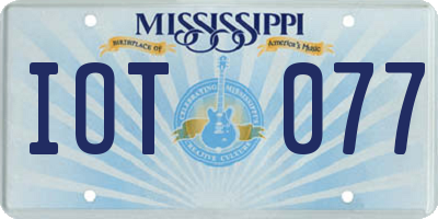 MS license plate IOT077