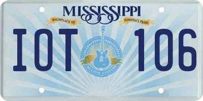 MS license plate IOT106