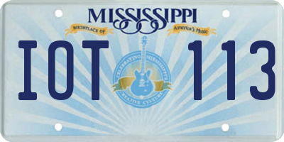 MS license plate IOT113