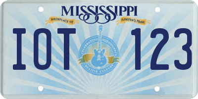 MS license plate IOT123
