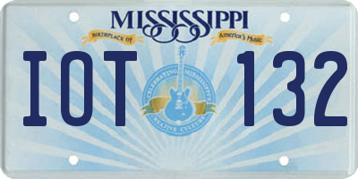 MS license plate IOT132