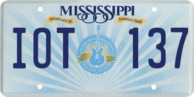 MS license plate IOT137