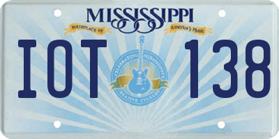 MS license plate IOT138