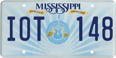 MS license plate IOT148