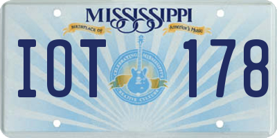 MS license plate IOT178