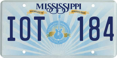 MS license plate IOT184