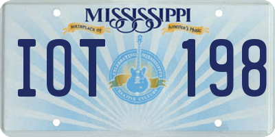 MS license plate IOT198