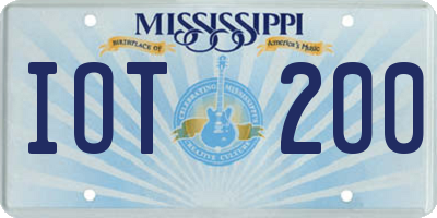 MS license plate IOT200