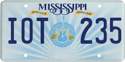 MS license plate IOT235