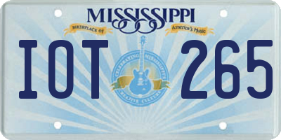 MS license plate IOT265