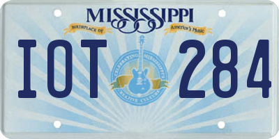 MS license plate IOT284