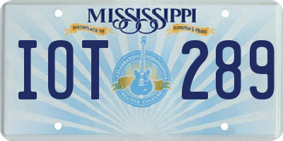 MS license plate IOT289