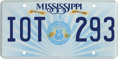 MS license plate IOT293
