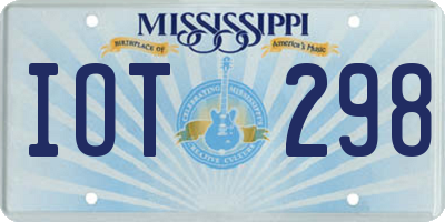 MS license plate IOT298