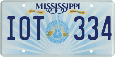 MS license plate IOT334
