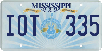 MS license plate IOT335